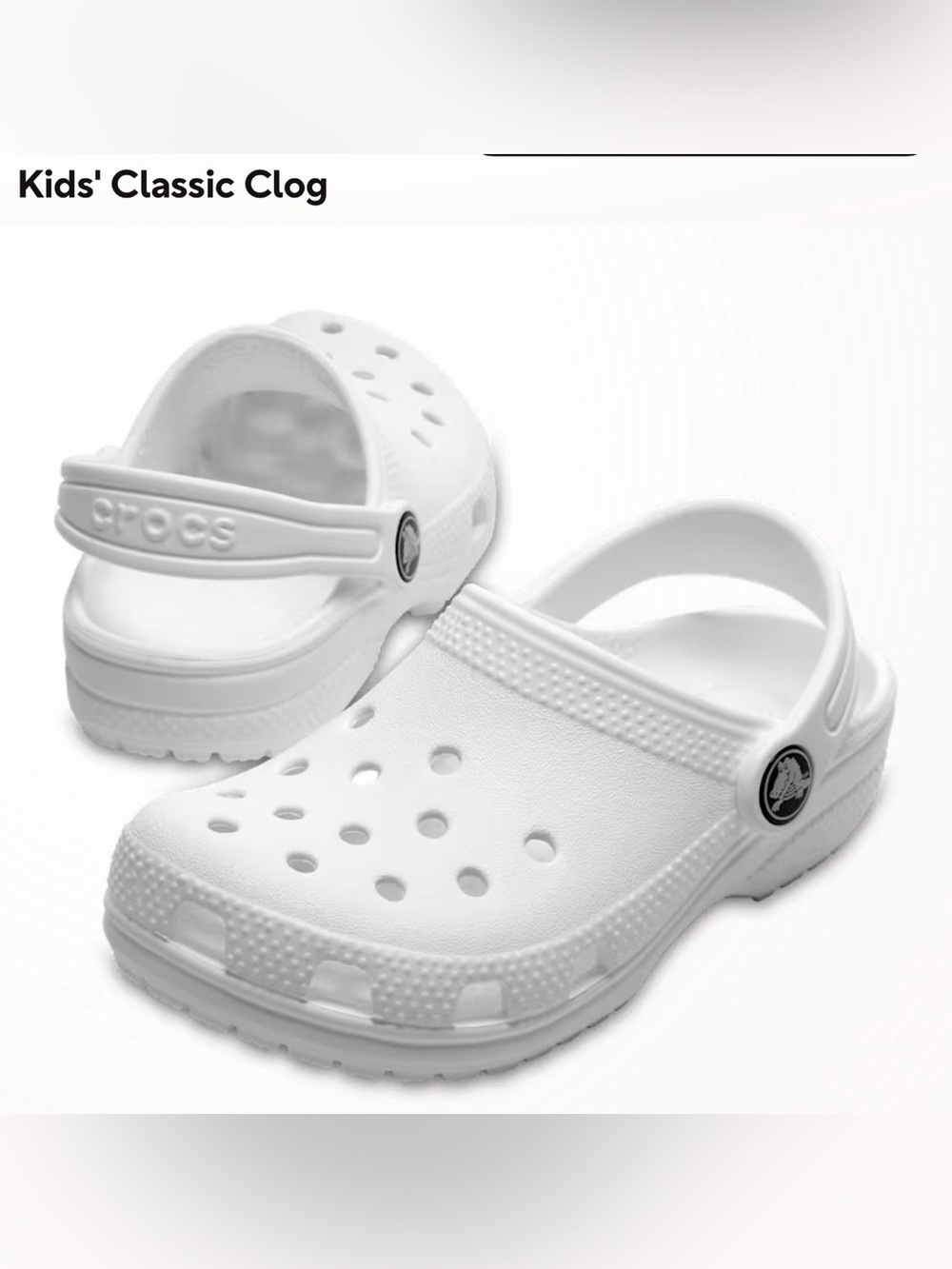 Crocs Big Kids Classic Clogs in Big Kids Size 2
Color: White, Kids Size: J2, NWT